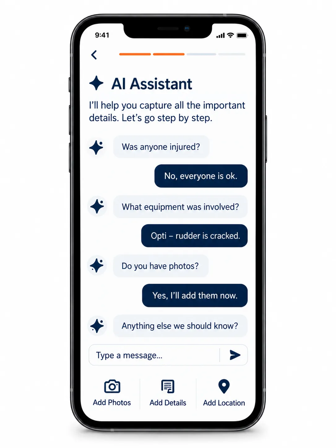 AI suggesting follow-up questions based on the report